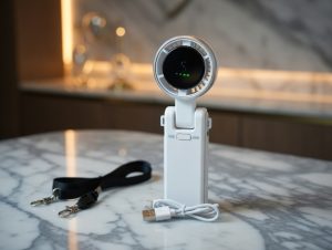 Portable Mini Turbo Fan – 5-Speed, High Battery, USB-C Rechargeable,White