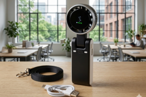 Portable Mini Turbo Fan – 5-Speed, High Battery, USB-C Rechargeable,Black Grey