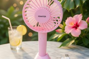Rechargeable mini make-up fan for girls and suitable for baby sleep in load-shedding with phone stand